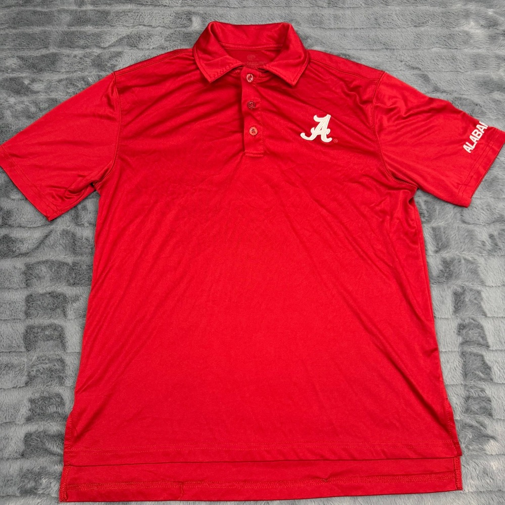 Colosseum Alabama Crimson Tide Mens Small Red Performance Polo Shirt NCAA S